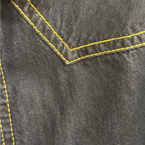 Vintage 2003 Levi’s Type 1™ Western Pearl Snap Shirt Mens M Dark Denim Y2K - Picture 7 of 12